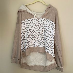 oversized leopard pullover hoodie